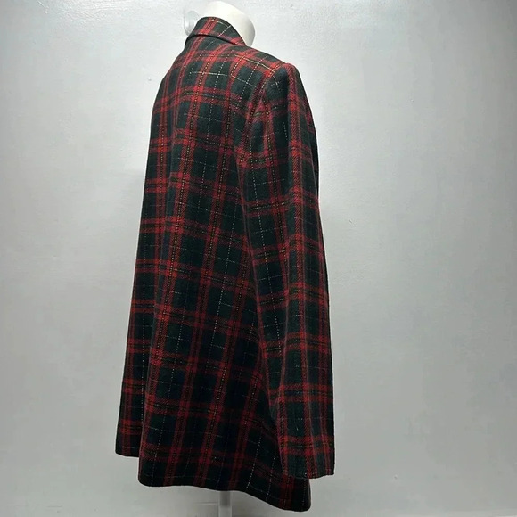 Sag Harbor Blazer Jacket Long Sleeve Plaid Wool Green Red Plus Size 20 W 20W - Picture 3 of 7